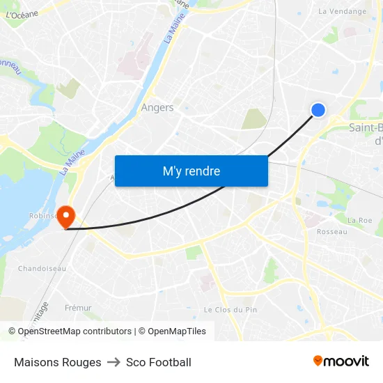 Maisons Rouges to Sco Football map