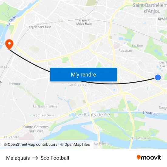 Malaquais to Sco Football map