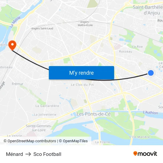 Ménard to Sco Football map