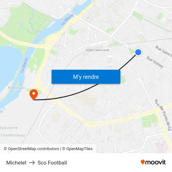 Michelet to Sco Football map