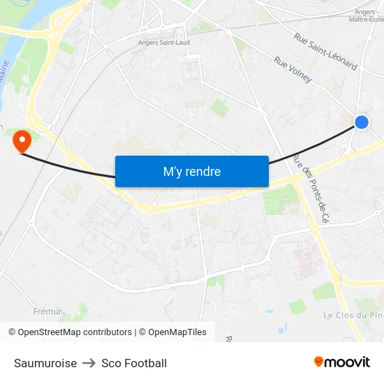 Saumuroise to Sco Football map