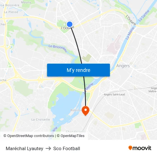 Maréchal Lyautey to Sco Football map