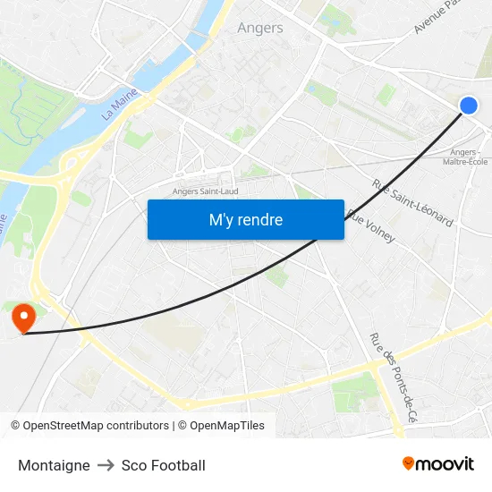 Montaigne to Sco Football map