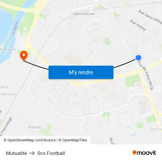 Mutualité to Sco Football map