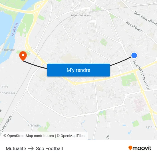 Mutualité to Sco Football map