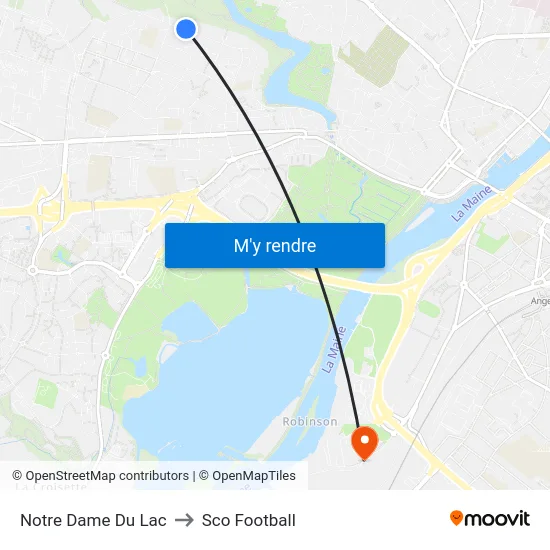 Notre Dame Du Lac to Sco Football map