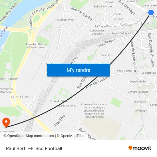 Paul Bert to Sco Football map
