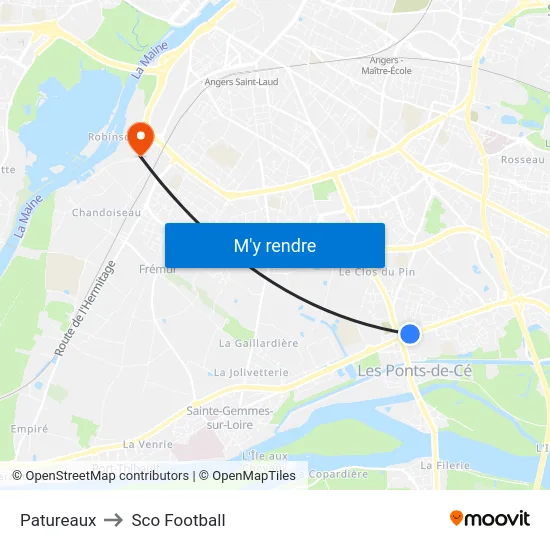 Patureaux to Sco Football map