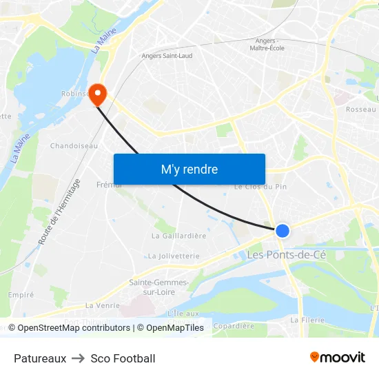 Patureaux to Sco Football map