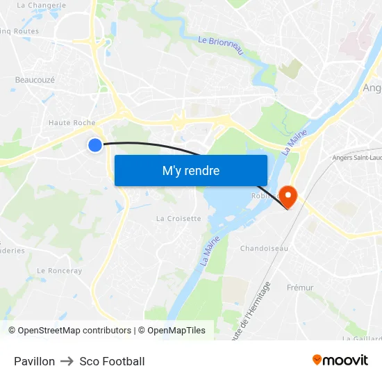 Pavillon to Sco Football map