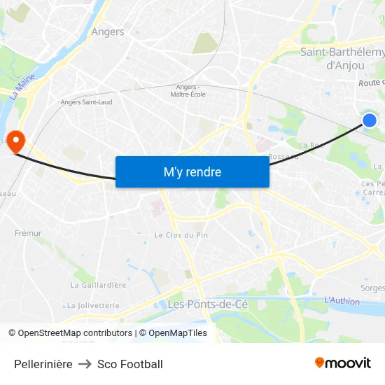 Pellerinière to Sco Football map