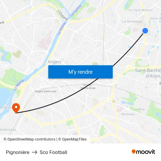 Pignonière to Sco Football map