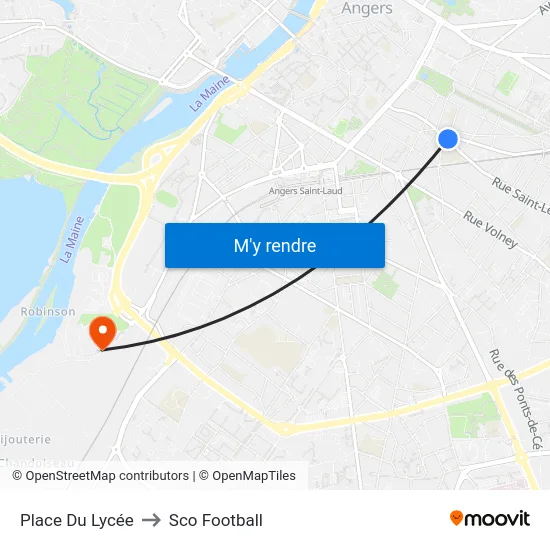 Place Du Lycée to Sco Football map