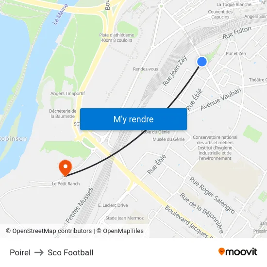 Poirel to Sco Football map