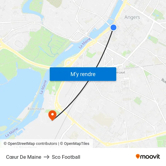 Cœur De Maine to Sco Football map