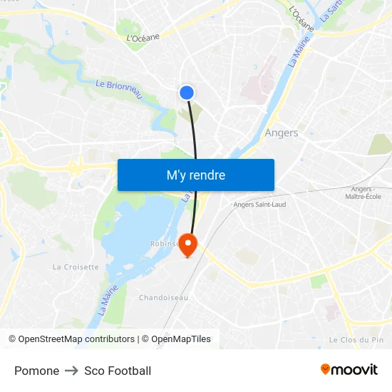 Pomone to Sco Football map