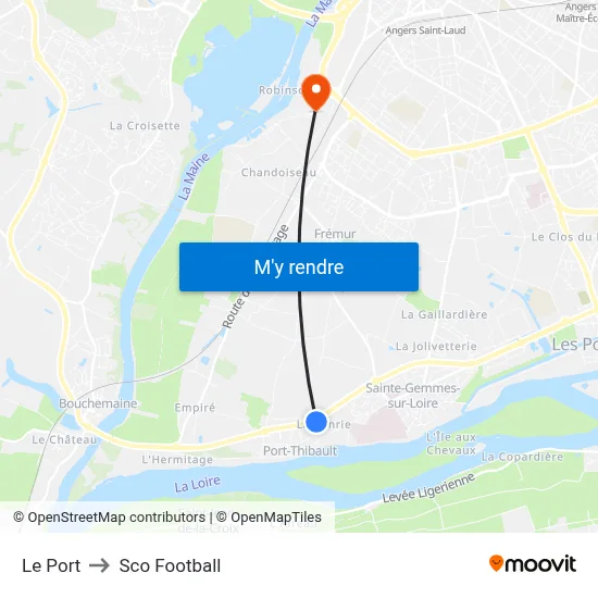 Le Port to Sco Football map