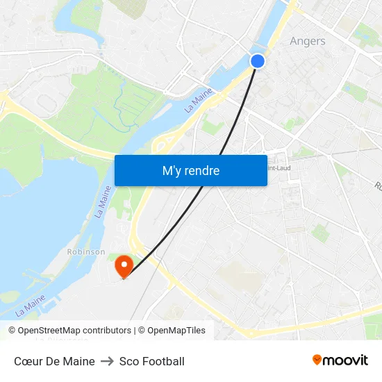 Cœur De Maine to Sco Football map