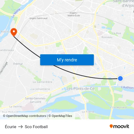 Écurie to Sco Football map
