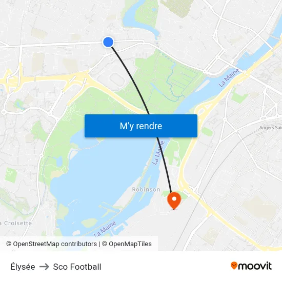 Élysée to Sco Football map