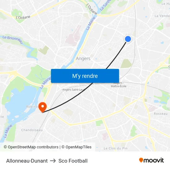 Allonneau-Dunant to Sco Football map