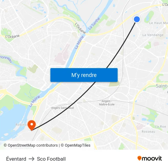 Éventard to Sco Football map