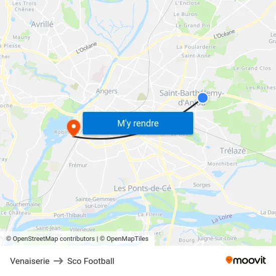 Venaiserie to Sco Football map