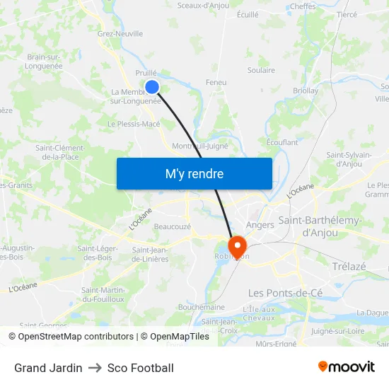 Grand Jardin to Sco Football map