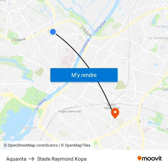 Aquavita to Stade Raymond Kopa map