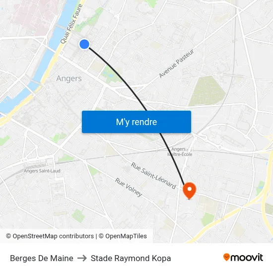 Berges De Maine to Stade Raymond Kopa map