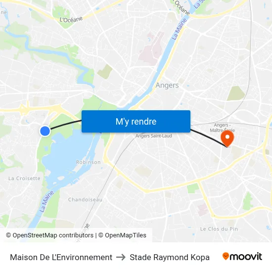 Maison De L'Environnement to Stade Raymond Kopa map