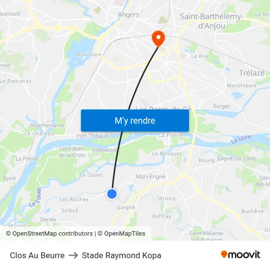 Clos Au Beurre to Stade Raymond Kopa map