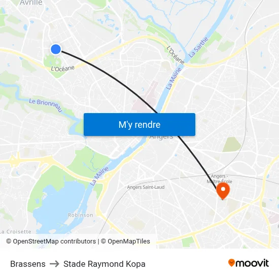 Brassens to Stade Raymond Kopa map