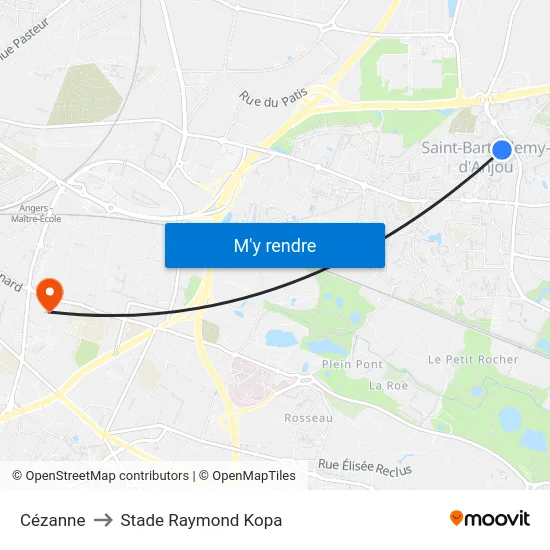 Cézanne to Stade Raymond Kopa map
