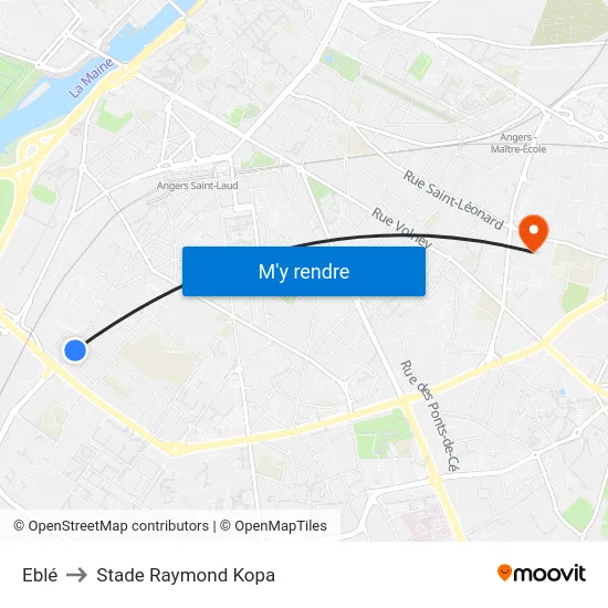 Eblé to Stade Raymond Kopa map