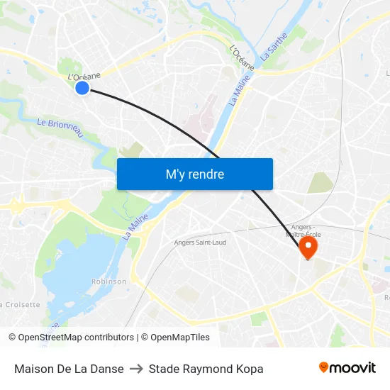 Maison De La Danse to Stade Raymond Kopa map