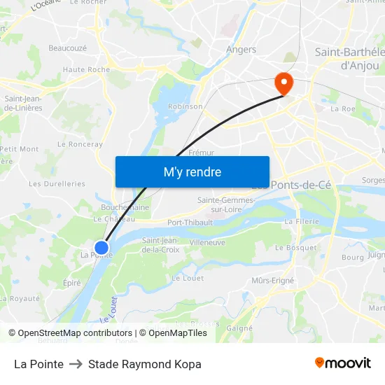 La Pointe to Stade Raymond Kopa map