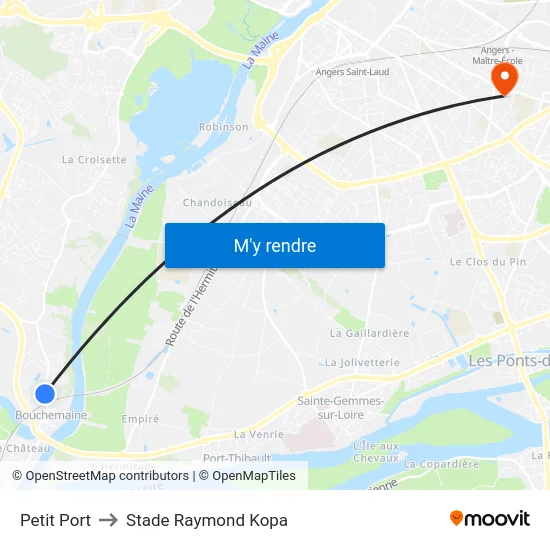 Petit Port to Stade Raymond Kopa map
