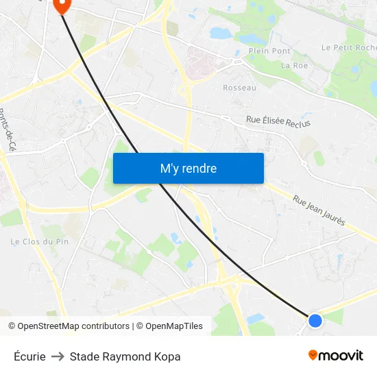 Écurie to Stade Raymond Kopa map
