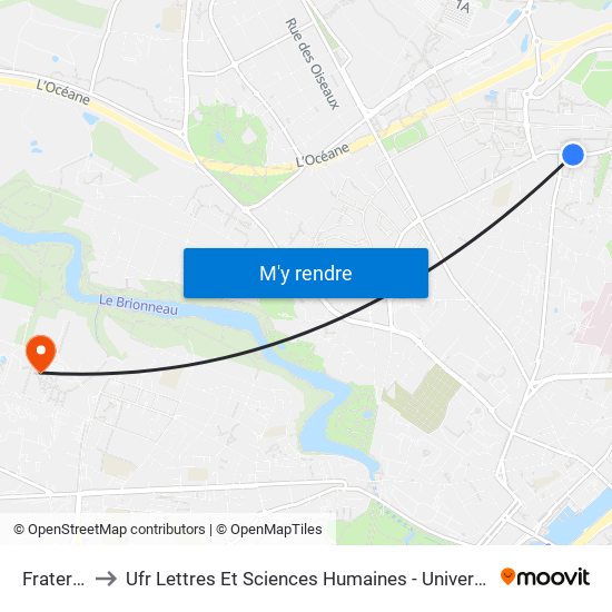 Fraternité to Ufr Lettres Et Sciences Humaines - Université D'Angers map