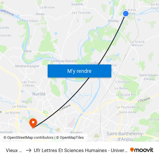 Vieux Port to Ufr Lettres Et Sciences Humaines - Université D'Angers map