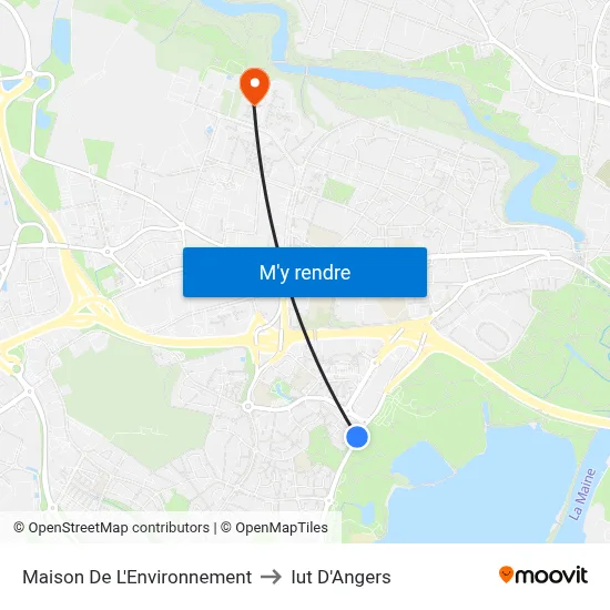 Maison De L'Environnement to Iut D'Angers map