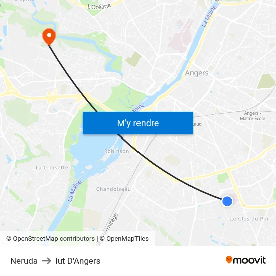 Neruda to Iut D'Angers map