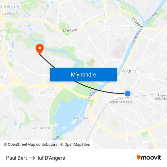 Paul Bert to Iut D'Angers map