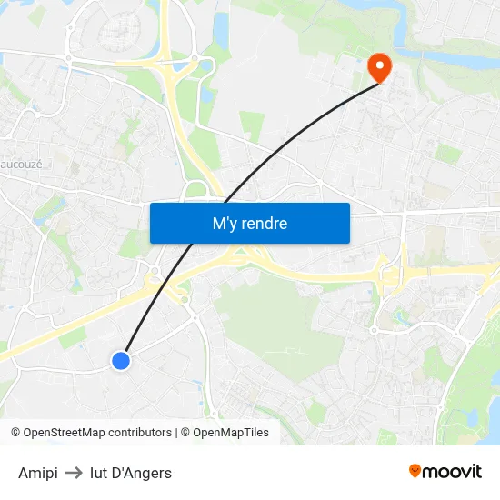 Amipi to Iut D'Angers map