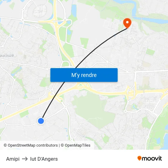 Amipi to Iut D'Angers map