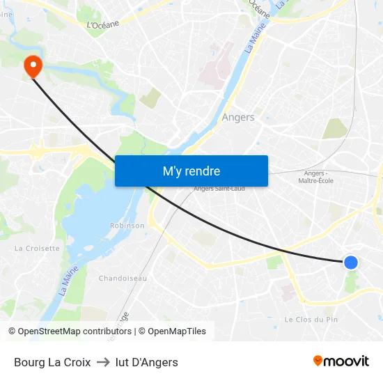 Bourg La Croix to Iut D'Angers map