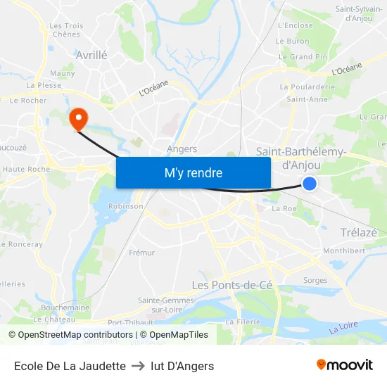 Ecole De La Jaudette to Iut D'Angers map