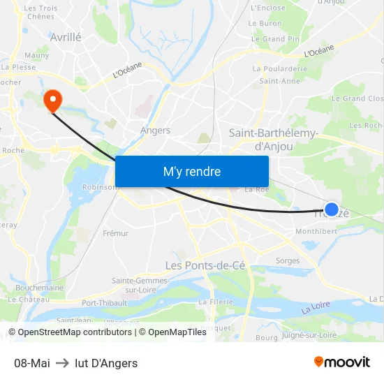 08-Mai to Iut D'Angers map