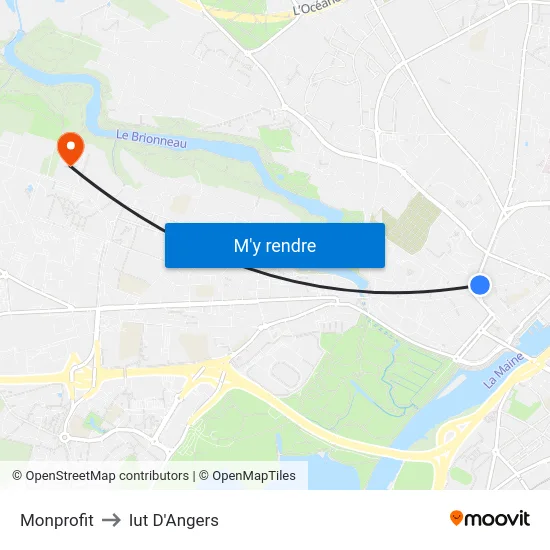 Monprofit to Iut D'Angers map